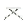 Flash Furniture 26 Inch Granite White Indoor/Outdoor Plastic Folding Table, Adjustable Height