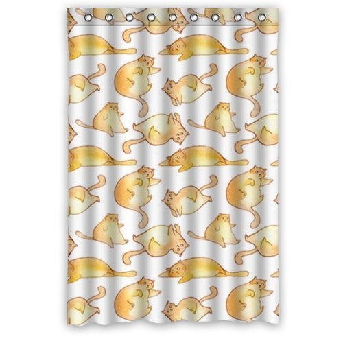 HelloDecor Cat Shower Curtain Polyester Fabric Bathroom Decorative