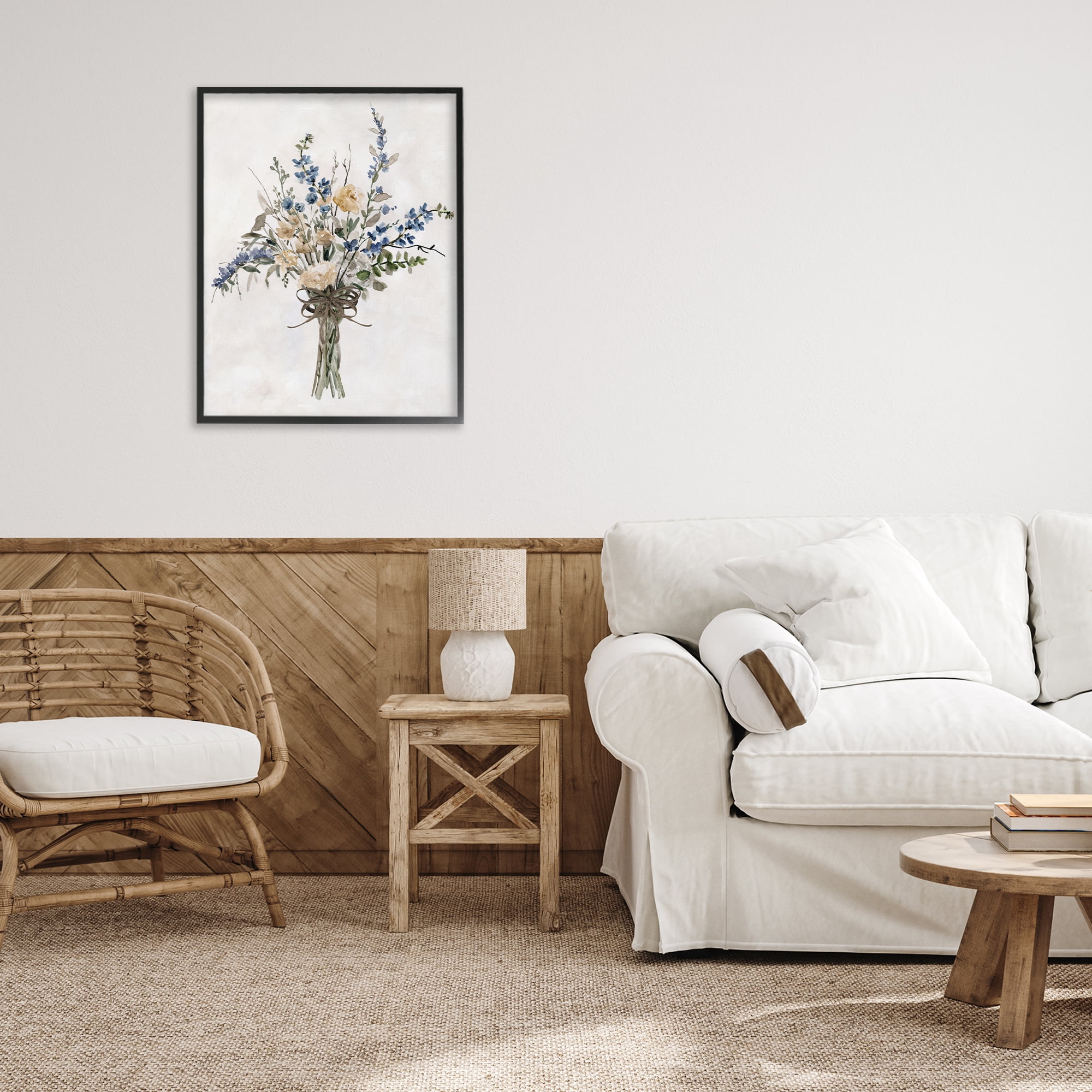 Stupell Industries Subdued Flower Bushel Black Framed Giclee Art, design by Carol Robinson