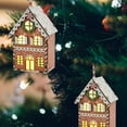 thumbnail image 4 of dajkiuy Christmas Wooden Ornaments, Light up Wood Hanging House Xmas Tree Pendant for Holiday Home Party Decoration, 4 of 6