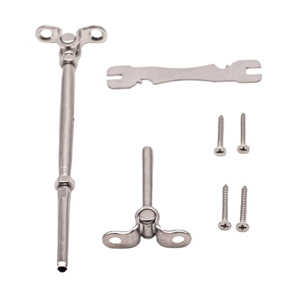 Tensor de cable para alambre de acero, kit de herrajes para barandillas con acoplamiento de palanca resistente. Estilo plateado B