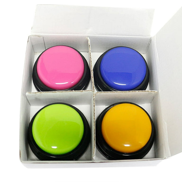 Small Size Easy Carry Voice Recording Sound Button for Kids Interactive Toy  Answering Buttons Orange+Pink+Blue+Green 