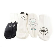 Baby Anti Slip Yes No Bear Cat Eyes Boy Socks Set of 4 Pairs
