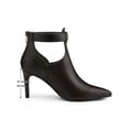 thumbnail image 4 of BLISSFUL STEP Women's Ankle Boots Stiletto Heels Pointed Toe Back Zip Faux Leather Dress Boots Coffee 9, 4 of 6