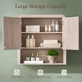 thumbnail image 4 of Aitjunz 46" W Bathroom Wall Storage Cabinet, Wood Medicine Cabinet with Doors and Adjustable Shelf, Over the Toilet Storage Cabinet for Bathroom, Laundry Room and Kitchen, Cream, 4 of 8