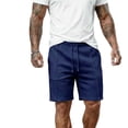 thumbnail image 2 of Thousandth Men's Summer Solid Color Relaxed Chino Shorts Casual Elastic Waist Drawstring Thin Breathable Pocket Shorts for Gym, Running, Basketball, 2 of 7