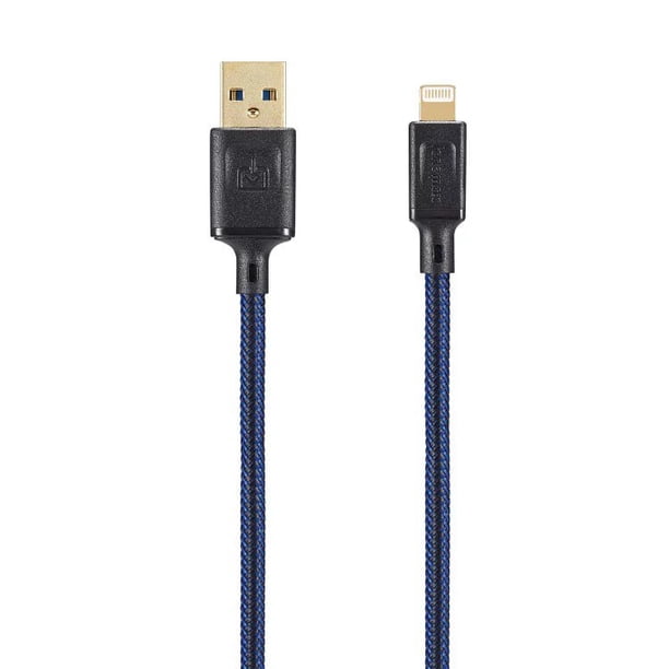 Fonemax Ultra Toughness Lightning a USB "fuerte" cable de carga rápida de la serie Blue 2M
