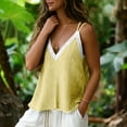 thumbnail image 5 of LIaqionyy Womens Summer Tank Tops Cotton Linen Sleeveless Cami Shirts Casual Loose Tunic Spaghetti Strap Camisole, 5 of 6