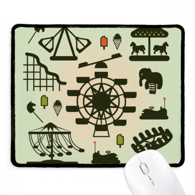 Tapis de Souris Contour Parc d'Attractions Vert Foncé Bord Cousu Tapis en Caoutchouc