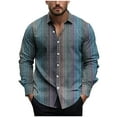thumbnail image 2 of Handshe Men's Printed Long Sleeve Shirts, Stylish Men's Casual Top, Fashionable Printed Design for Daily Wear and Outdoor Activities,Plus Size, 2 of 5