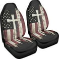 thumbnail image 3 of Yuyamidu American Flag Car Seat Covers Full Set of 2 Cross Vehicle Front Seats Covers Stretchy Washable Car Accessories Bucket Seat Cover, 3 of 6