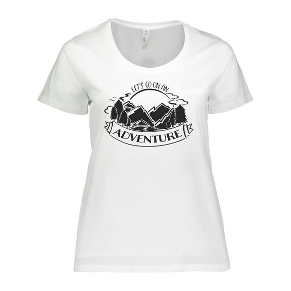 Inktastic Let's go on an Adventure Mountains Women's Plus Size T-Shirt