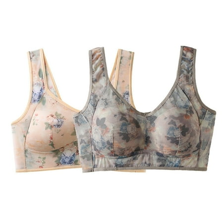 Weikingp bras for women  High Support Bras For Women Adjustable Strap Full Coverage Up Bras Comfortable No Underwire Wireless Bras bralettes for women plus size lingerie clearance Coffee XL