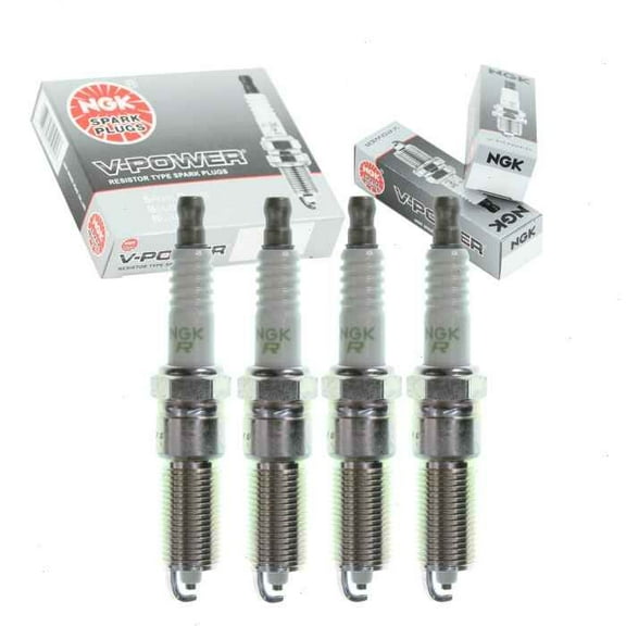 4 pc NGK V-Power Spark Plugs compatible with Jeep Wrangler 2.4L L4 2003-2006