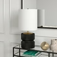 thumbnail image 2 of Evelyn&Zoe Pax 27" Tall Table Lamp with Fabric Shade, Matte Black/Brass, 2 of 7