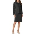thumbnail image 2 of Conjuntos de traje de negocios INSPIRE CHIC para mujeres, vestido sin mangas de 2 piezas y blazer con solapa negra L, 2 of 5