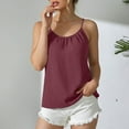 thumbnail image 6 of Womens Tank Top Halter Tops Sleeveless Shirts Spaghetti Strap Camisole Casual Summer Basic Blouses Adjustable Shoulder Straps Pleats Top, 6 of 9
