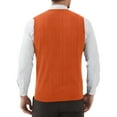 thumbnail image 6 of Zimjoy Mens Sweater Vest V Neck Basic Vintage Sweater Vest Casual Knit Pullover Vest Sleeveless Oversized Men Sweater, Orange L, 6 of 6