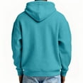 thumbnail image 4 of Telankuip Mens Waffle Quarter Zipper Hoodies Soft Cozy Solid Color Loose Hooded Sweatshirts Long Sleeve Drop Shoulder Oversized Drawstring Pullover Tops with Pockets Sky Blue XS, 4 of 5