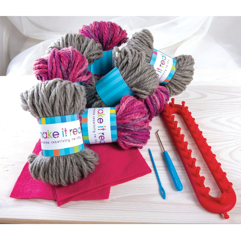 Justice: Mega Knitting/Loom Kit craft/hobby girls make/hat/scarf hand wrmrs  Used