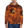 thumbnail image 2 of Zufioo Tennis Racket In Fire Design Fleece Comfortable Hoodie for Mens,Sweatshirt for Men,Pullover Hooded Sweatshirt for Men -Small, 2 of 5