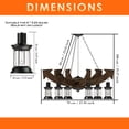 thumbnail image 2 of FINE MAKER 30 Inch Farmhouse Wooden Chandelier, Living Room 6 Light Industrial Vintage Glass Chandelier, 2 of 15