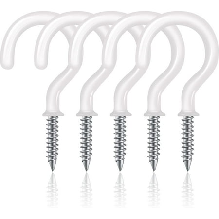 

2.9 Inches Ceiling Hooks Screw in Hooks 12 Pack Cup Hooks Vinyl Coated Screw Hooks for Hanging Plants Mugs Utensils Indoor and Outdoor Use