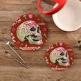 thumbnail image 2 of SKYSONIC Halloween Skull Pot Holders Trivets, 2 Pcs Heat Resistant Trivets,Dia De Muertos Cotton Thread Weave Mats for Hot Pads Pans Pot Bowl Teapot for Kitchen Decor, 2 of 7