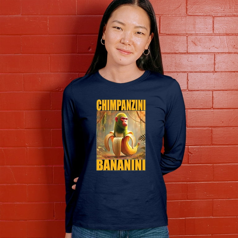 Champanzini Bananini Women's Long Sleeve T-shirt Fun Italian