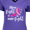 thumbnail image 4 of Inktastic Breast Cancer Awareness Her Fight is our fight Women's V-Neck T-Shirt, 4 of 5