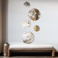 thumbnail image 3 of Designart "Modern White and Gold Abstract" Abstract Painting Metal Wall Art Set of 5 Piece, 3 of 5