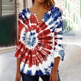 thumbnail image 2 of GERsome Women's 4th of July Patriotic T Shirts 3/4 Length Bell Sleeve Tops Loose Fit Summer USA Star Stripes Graphic Tees S-2XL, 2 of 5