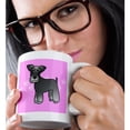 thumbnail image 2 of 3dRose, Cute Miniature Schnauzer Banded Coat (Salt and Pepper) - Cartoon Dog - Pink with Pawprints, 11oz Magic Transforming Mug, 2 of 8