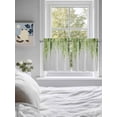 thumbnail image 3 of Sage Green 2 Panel Kitchen Curtains for Small Windows, Summer Botanical Leaves Watercolor Bathroom Tier Curtain, Short Window Treatment for Bedroom/Living Room 55"x36", 3 of 6