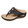 thumbnail image 2 of IUJSOY Womens Flip Flops Summer Wedge Shoes Cushion Footbed Boho Sandals Orthopedic Dress Slides, 2 of 7