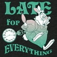 thumbnail image 2 of Junior's Alice in Wonderland White Rabbit Late for Everything  Festival Muscle Graphic Tee Charcoal X Small, 2 of 4