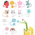 thumbnail image 4 of 12pcs Creative Straw Tips Covers Silicone Drinking Straw Covers Straw Protectors, 4 of 6