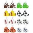 Christmas Clearance Earrings for Women Love Shaped Sports Leather