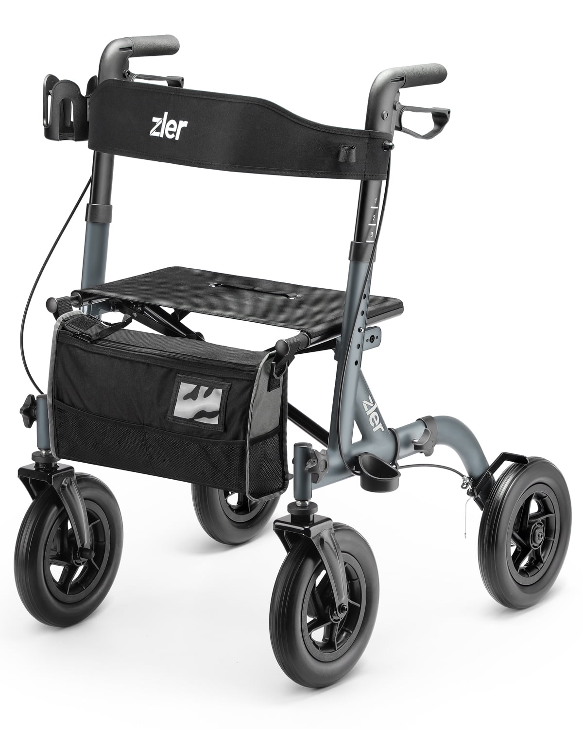 Zler Rollator Walker with Seat Aluminum Rollator Walker for Seniors