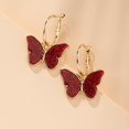 thumbnail image 2 of Hoop Dangle Earrings Butterfly  Vintage Huggie Hoop Earrings Pierced Earrings, 2 of 4