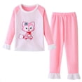 thumbnail image 3 of SJLDQY Girls Flannel Pajama Sets Fuzzy Long Sleeve Cute Graphic Tops Pants 2 Piece Pjs Sets Winter Sleepwear Warm Loungewear Sets for Girls, 3 of 3
