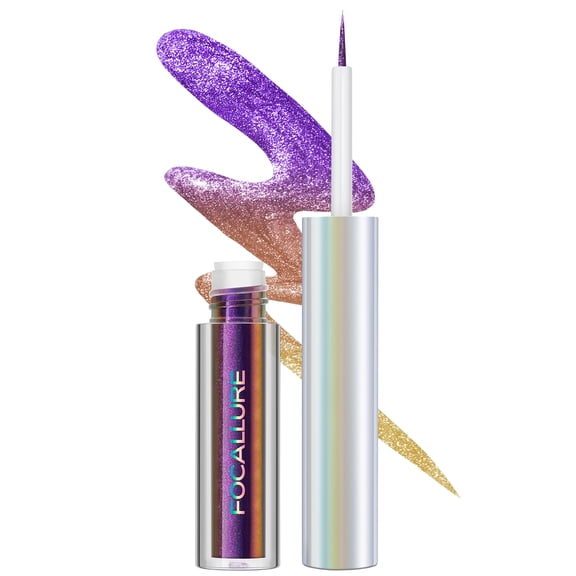 FOCALLURE Color Shifting Liquid Eyeliner Pen,Waterproof Eye Makeup with Highly Pigmented Metallic Multi-Reflective Finish,#01 METAL LOVE