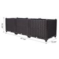 thumbnail image 5 of Gzxs Outdoor Raised Garden Bed, 47.2" Elevated Planter Box with Drainage Plugs, Self-Watering System, Raised Beds for Gardening Vegetables, Fruits, Flowers, Herbs (Brown), 5 of 6