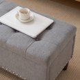 thumbnail image 6 of Ktaxon Storage Ottoman Footstool Organizer,43'' Tufted Linen Fabric Sofa Bed Bench for Entryway, Living Room Bedroom Light Gray, 6 of 10