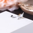 thumbnail image 5 of ZS 16G Silver Color Angel Stud Earring Insert Moonlight Stone Conch Cartilage Helix Piercing, 5 of 5