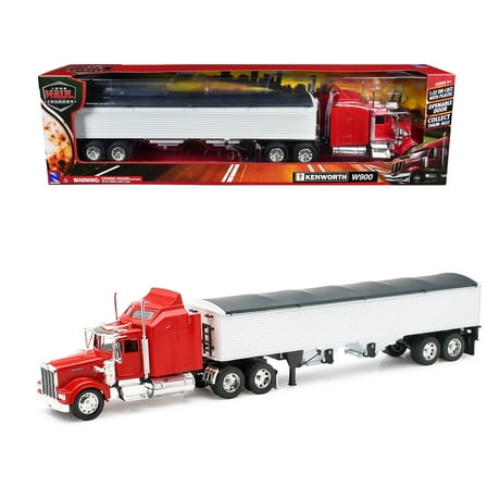 Kenworth W900 Grain Truck Red and White "Long Haul Truckers" Series 1/32 Die cast Model by New Ray