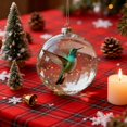 thumbnail image 3 of Nature's Birds Crystal Ornament Set, Hummingbird Christmas Ornament, Cardinal Ornaments for Xmas Tree Memorial Gifts, Clear Plastic Christmas Balls for Room Decor, Holiday Ornaments, 2.8", 3 of 6