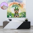 thumbnail image 4 of Happy St. Patrick’s Day Yorkshire Terrier with Green Hat Shamrocks Rainbow Tapestry Yorkie Dog Lover Gifts Wall Hanging Backdrop Home Decor - 03007, 4 of 5