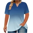 thumbnail image 3 of Bovxnpu Womens Summer Tops, Plus Size Casual T Shirt, Women's V-neck Printed Oversized Short SleevesT-shirt Top XXXXXL, 3 of 6