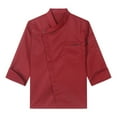 thumbnail image 3 of Alvivi Unisex Men Women Chef Coat Solid Classical Chef Jacket Cook Outfit Hotel Restaurant Uniform Burgundy Long Sleeve 4XL, 3 of 7